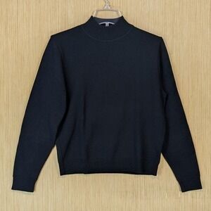 Pendleton Mock Neck Sweater Womens Medium Wool Black Vtg Old Money Dark Academia